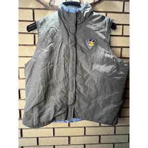 VTG Mickey Unlimited Mickey Mouse Puffer Vest Gray Blue  Size L